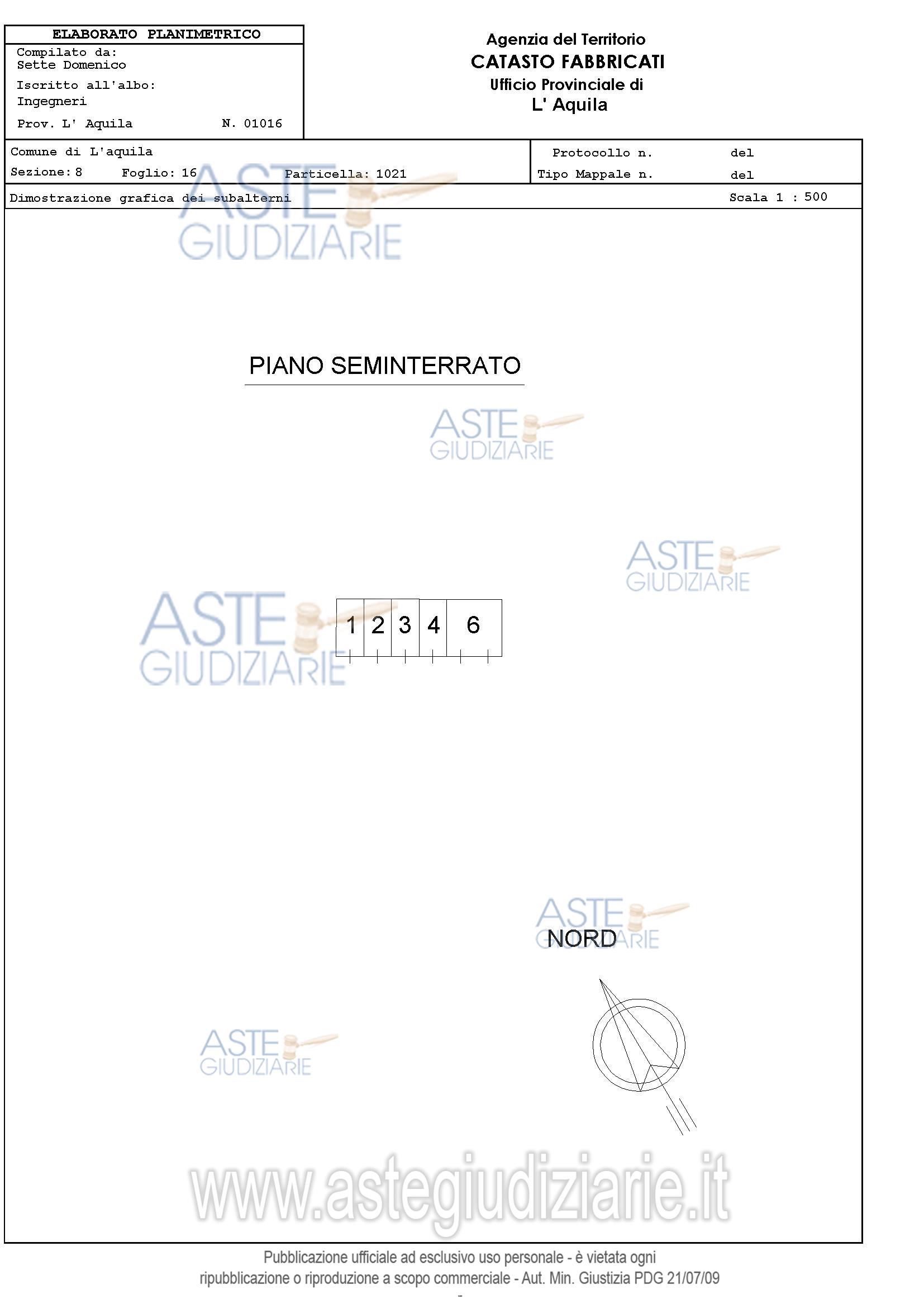 Planimetria del bene