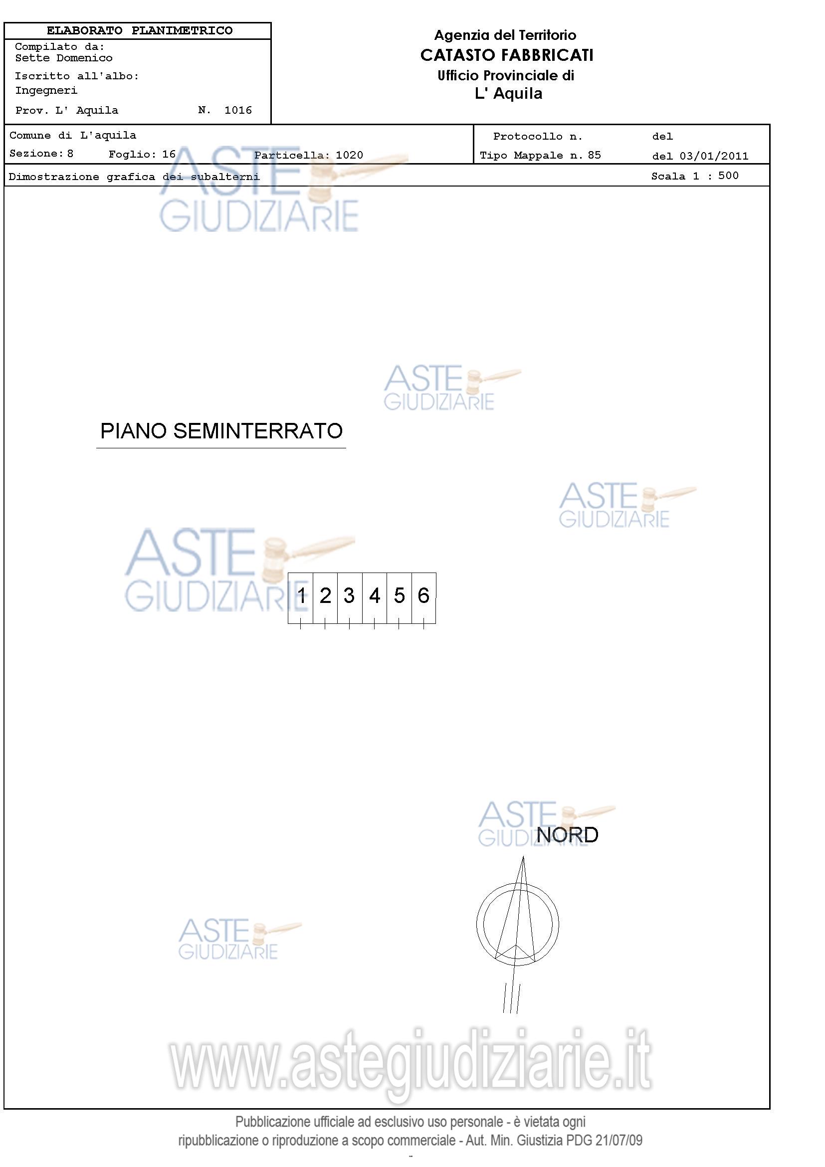 Planimetria del bene