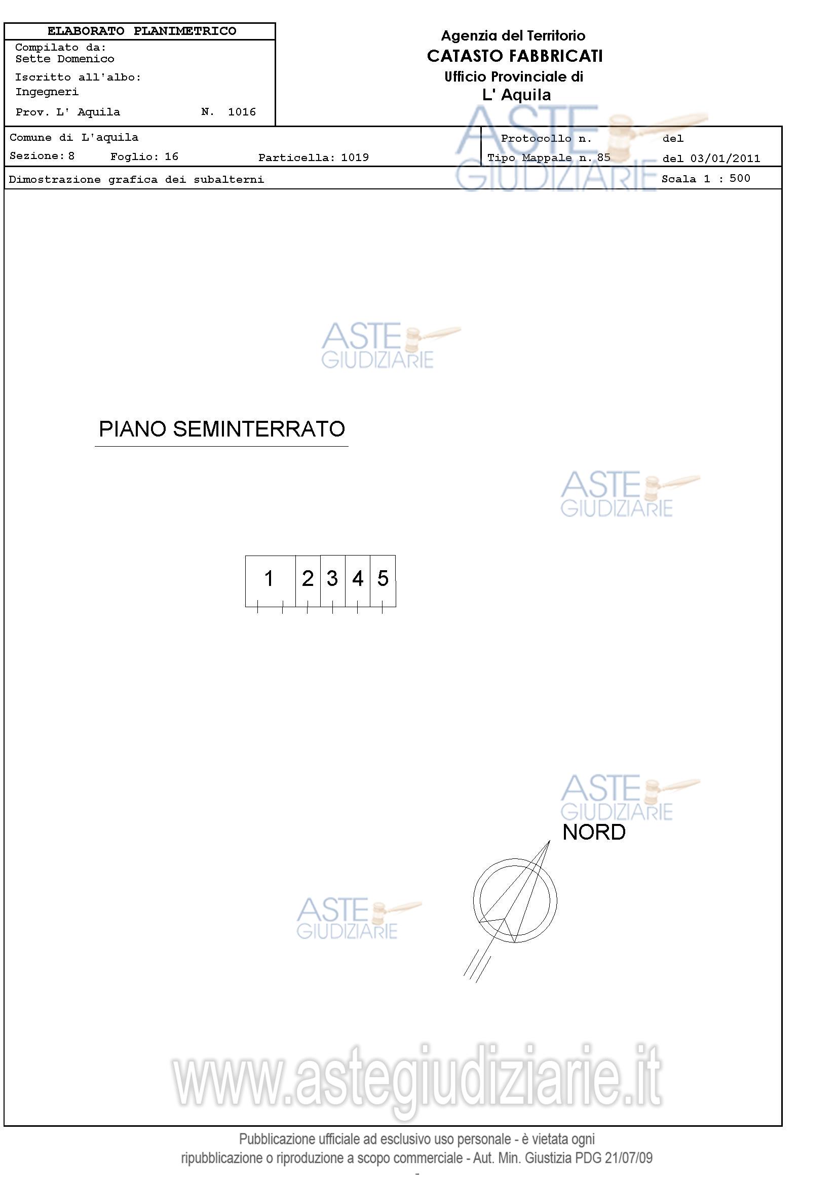 Planimetria del bene