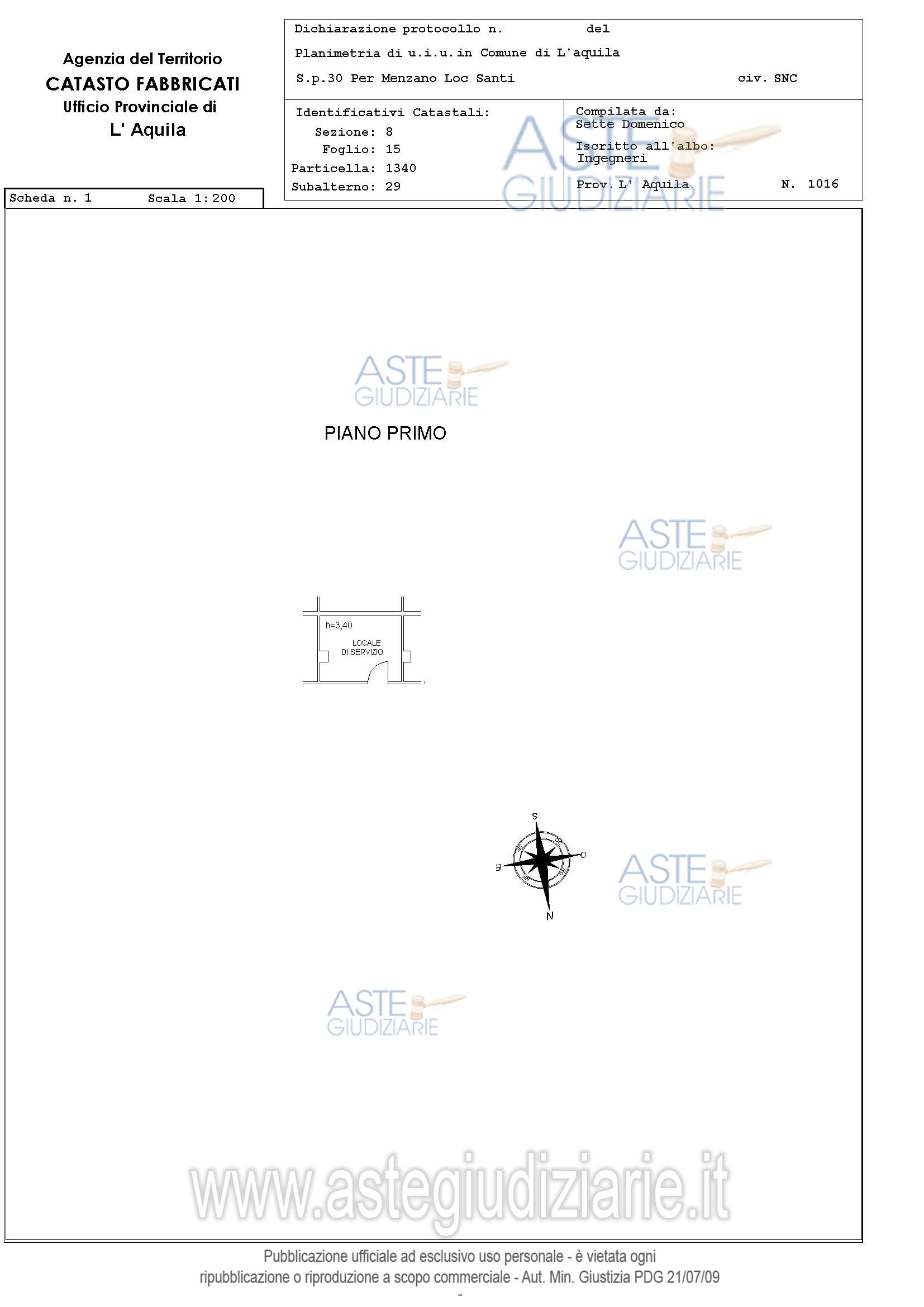 Planimetria del bene