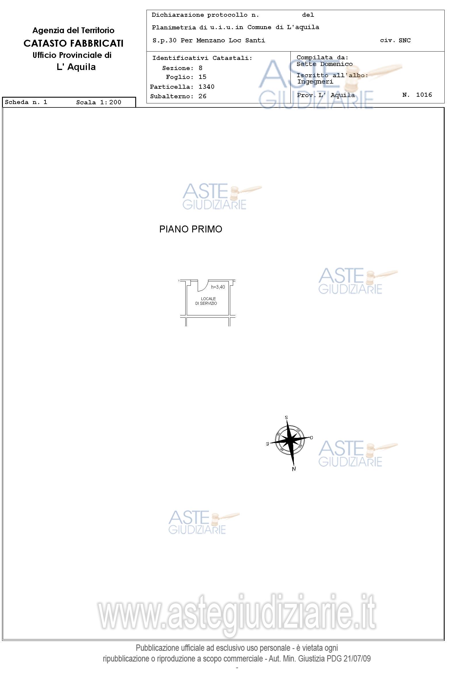 Planimetria del bene