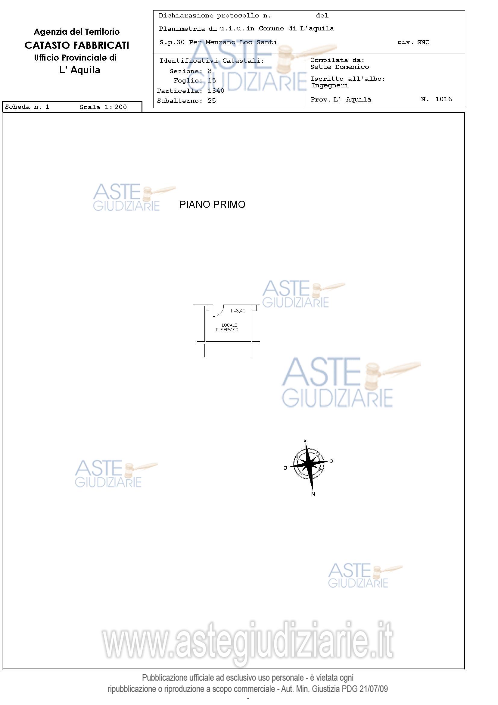 Planimetria del bene