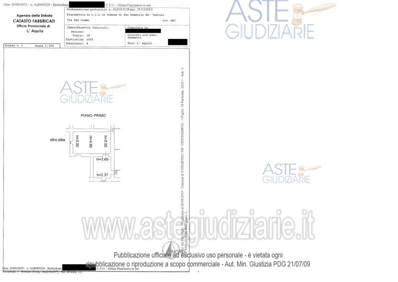 Planimetria del bene