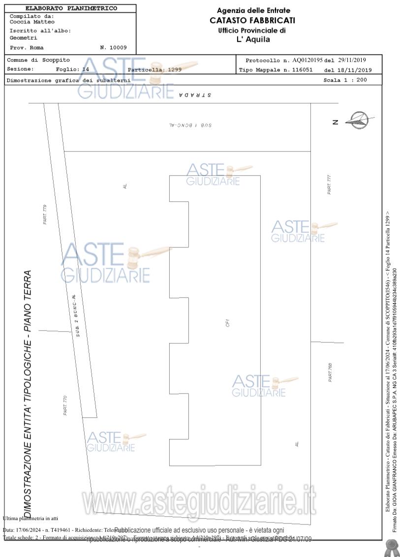 Planimetria del bene