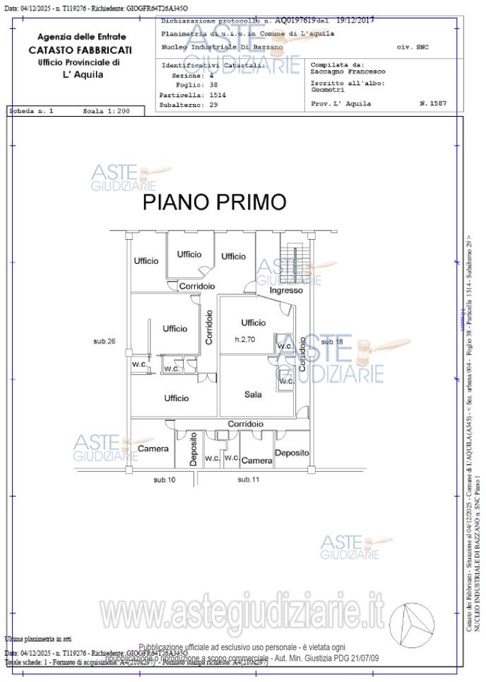 Planimetria del bene