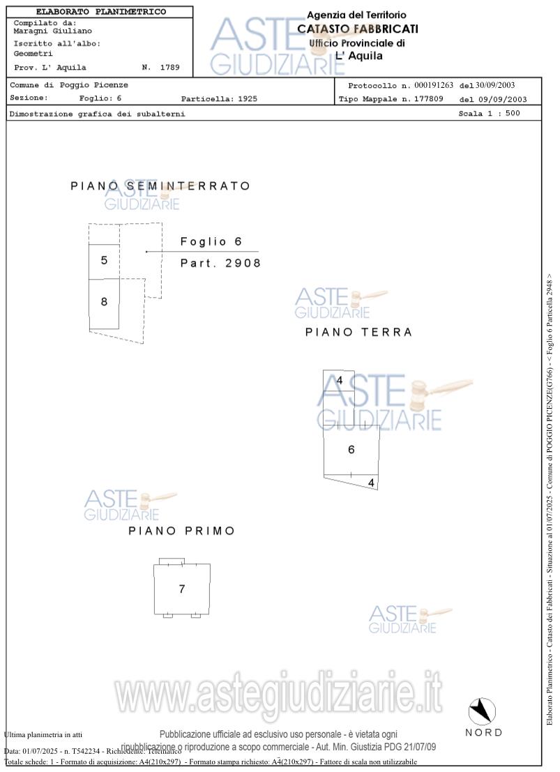 Planimetria del bene