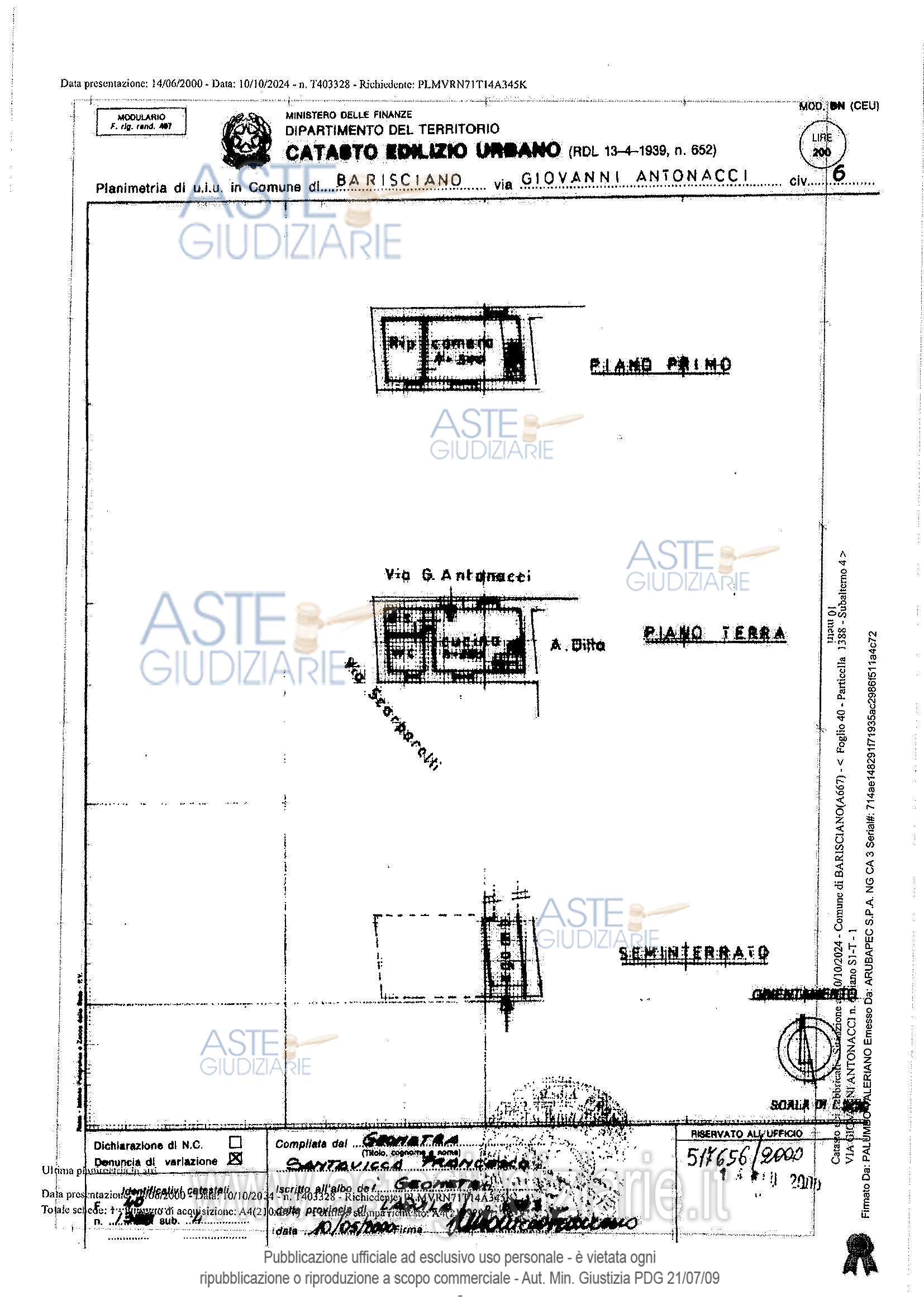Planimetria del bene