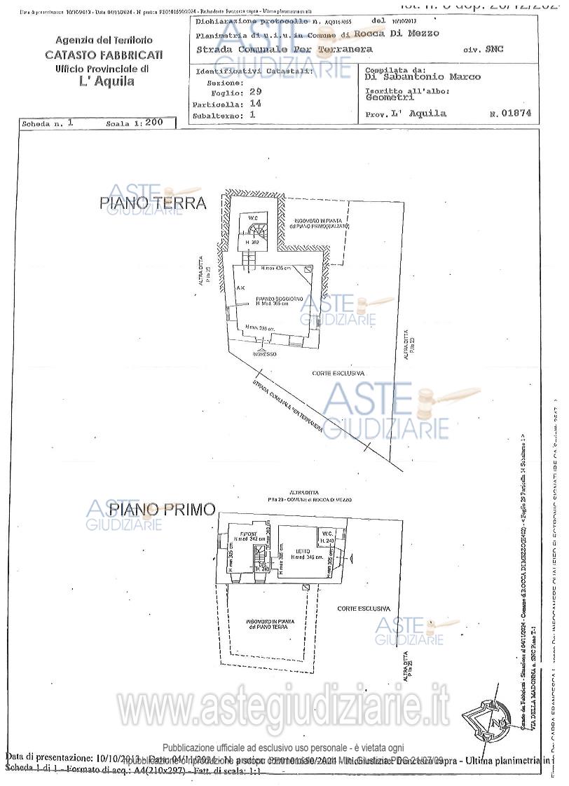 Planimetria del bene