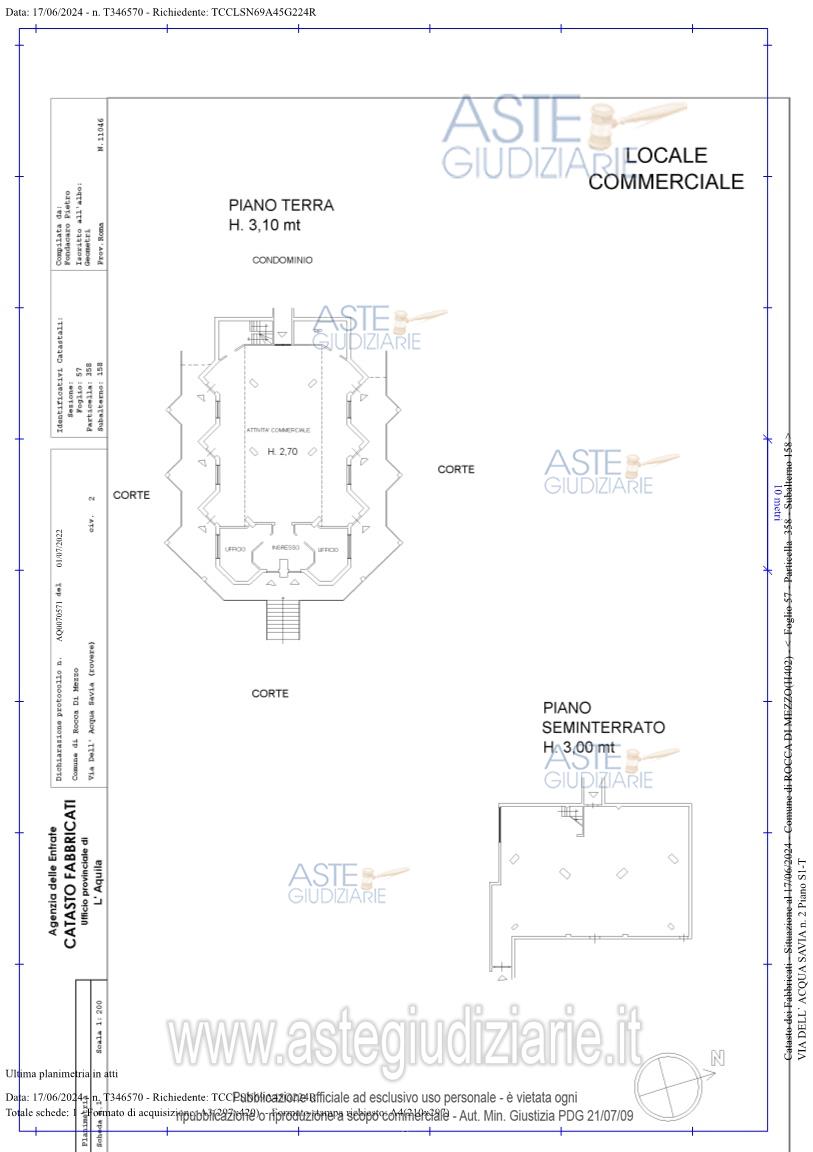 Planimetria del bene