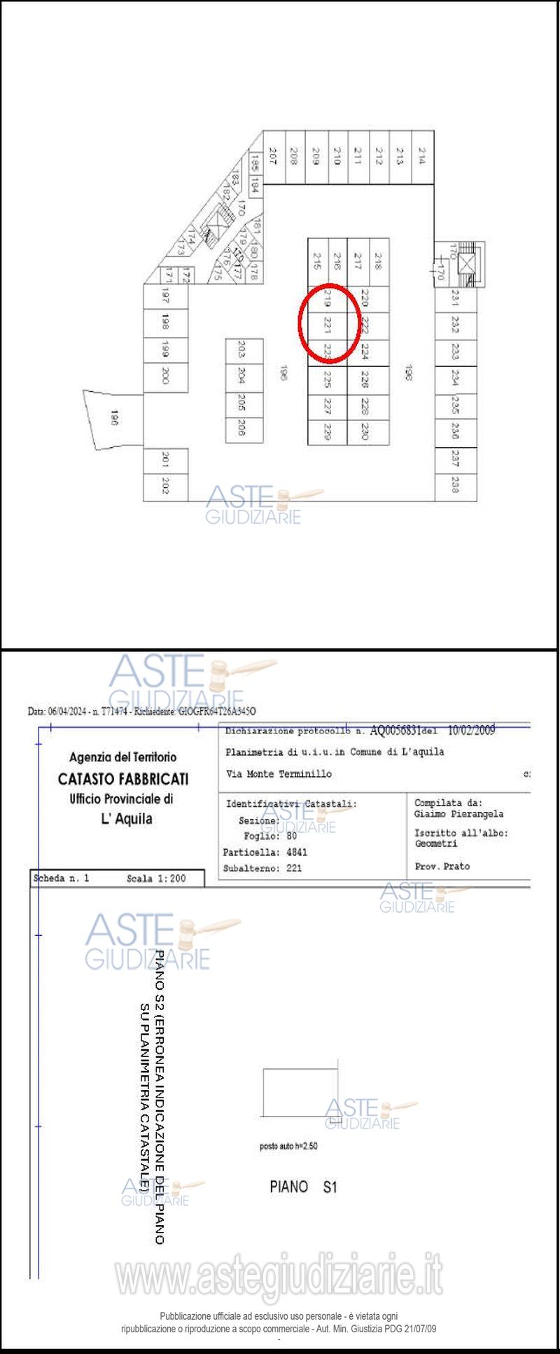 Planimetria del bene