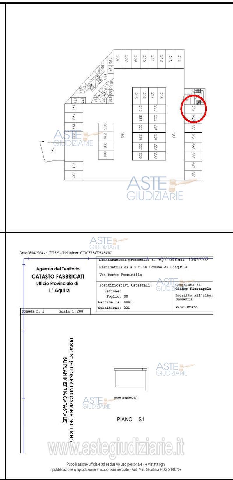 Planimetria del bene