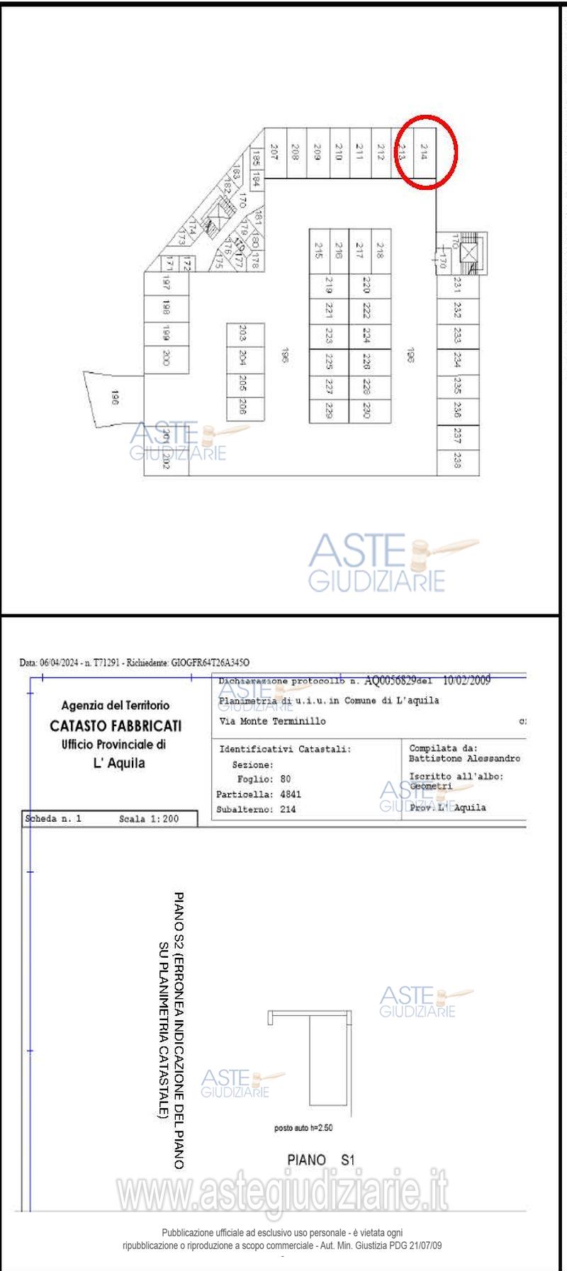 Planimetria del bene