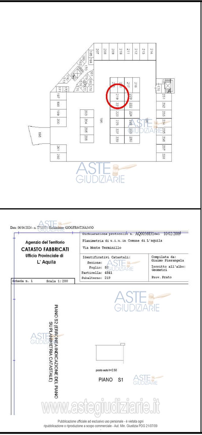 Planimetria del bene