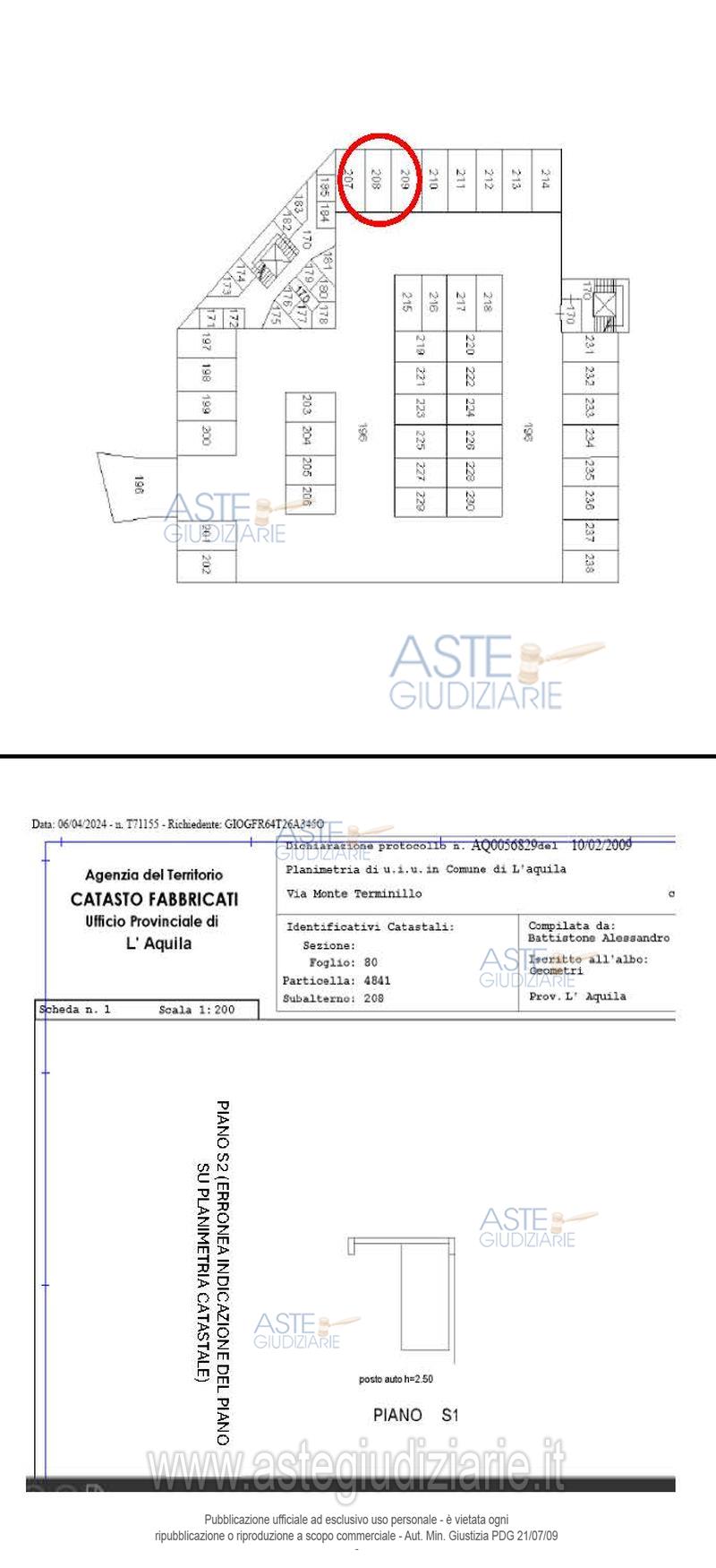 Planimetria del bene