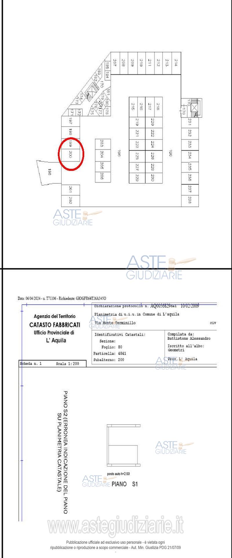 Planimetria del bene