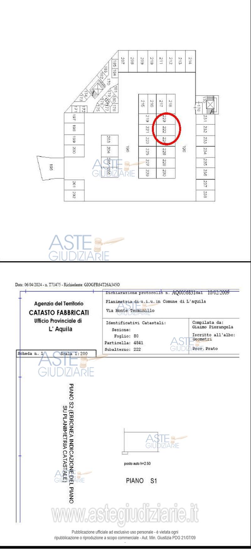 Planimetria del bene