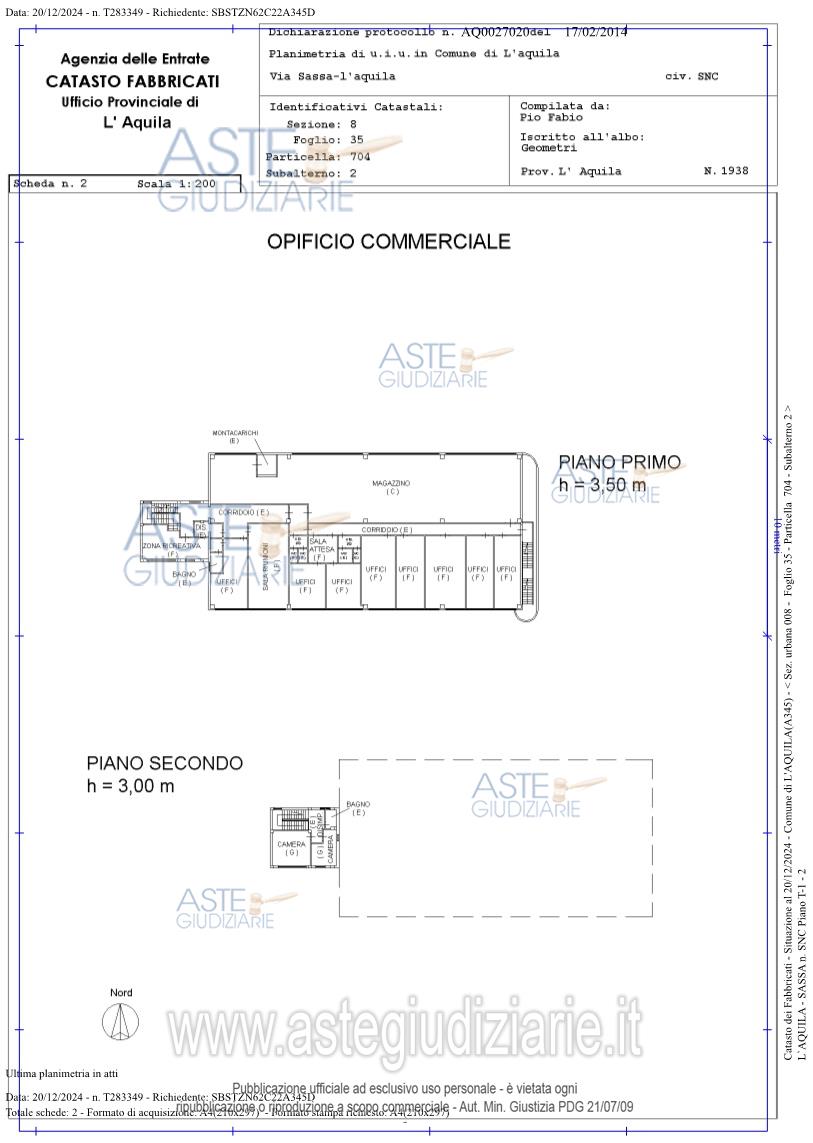 Planimetria del bene