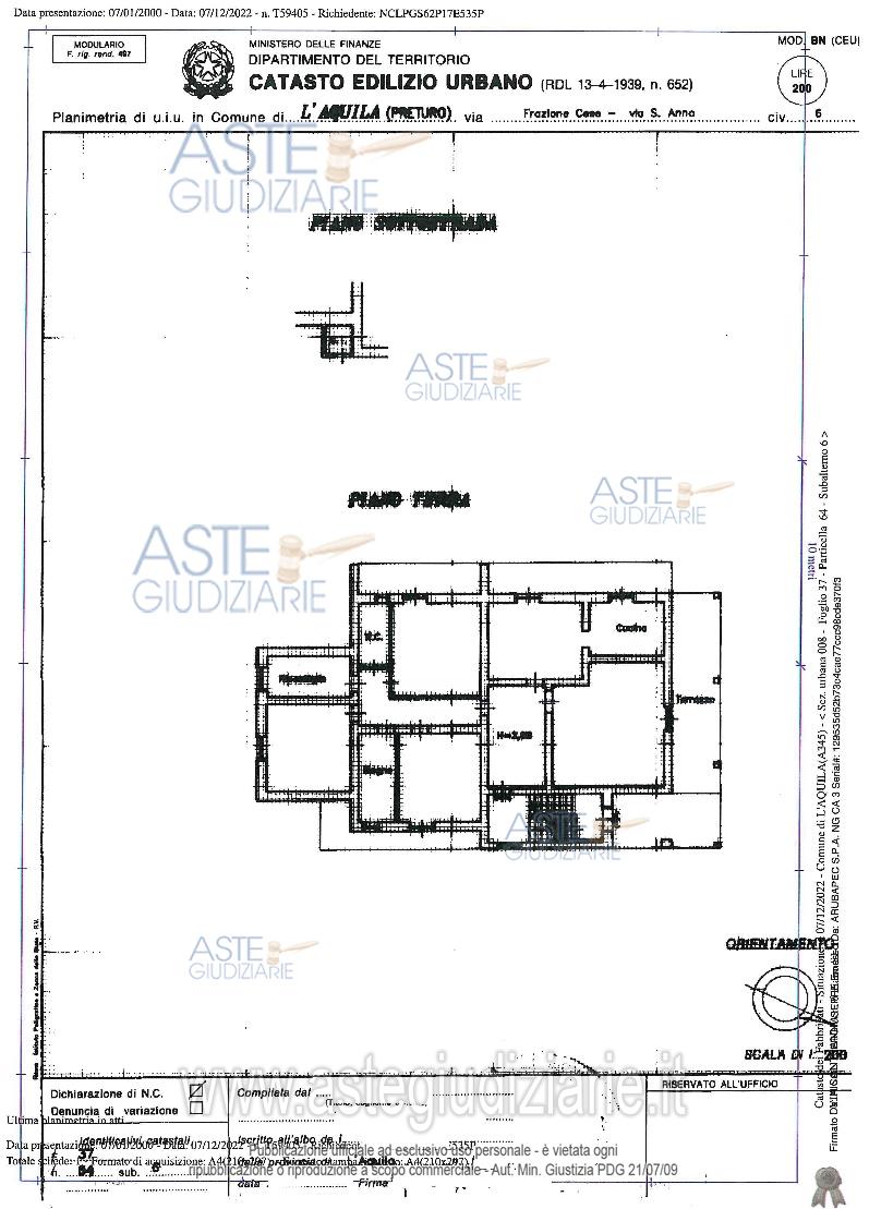 Planimetria del bene