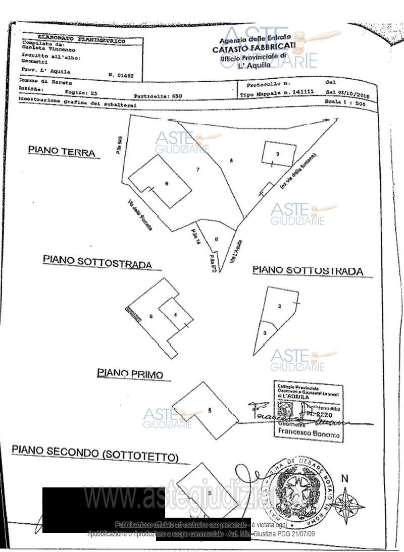 Planimetria del bene