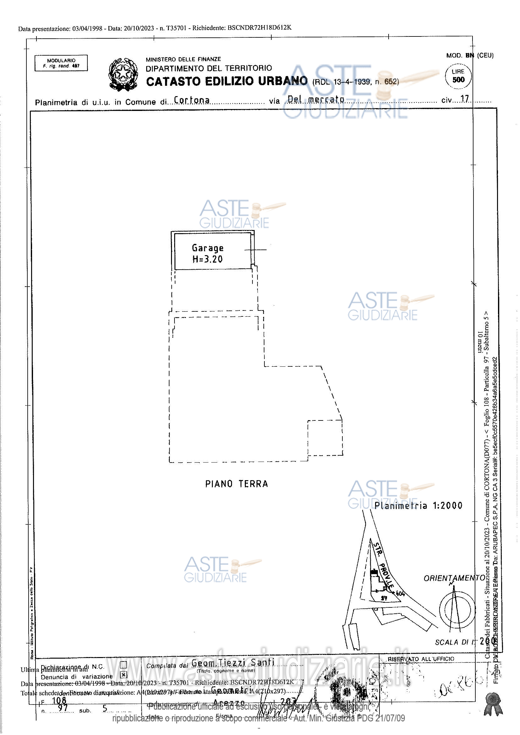 Planimetria del bene