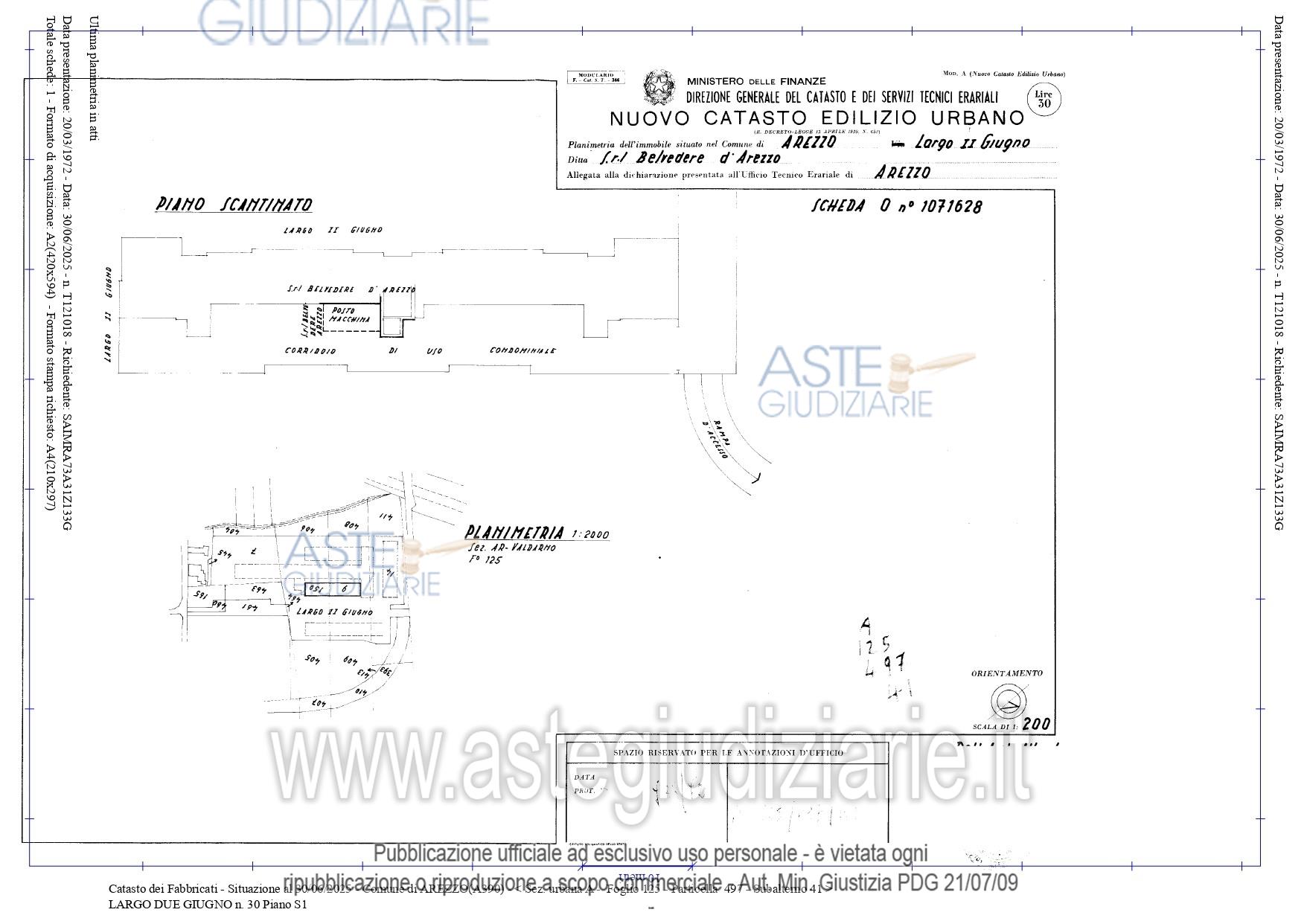 Planimetria del bene