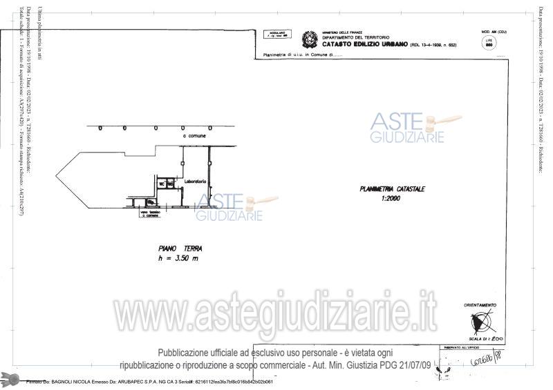 Planimetria del bene