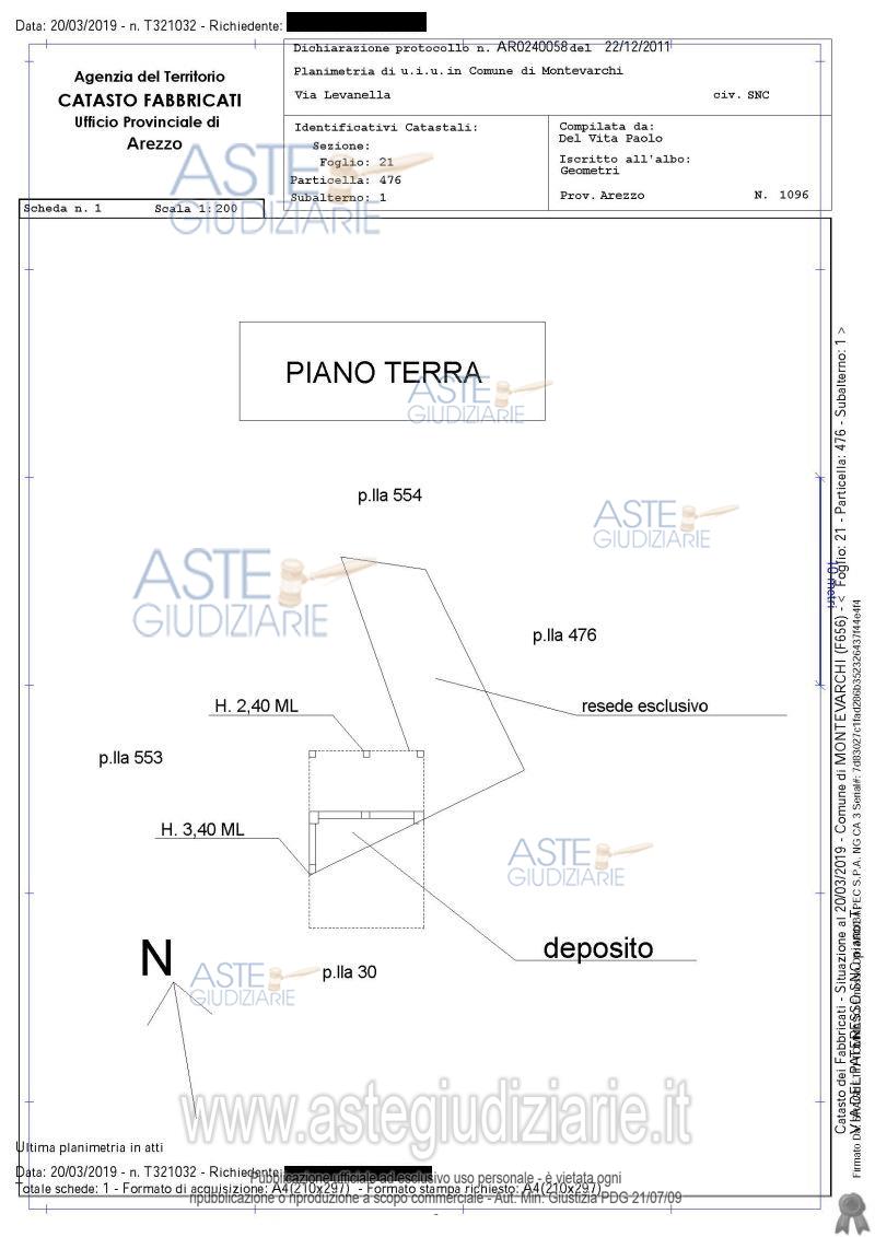 Planimetria del bene