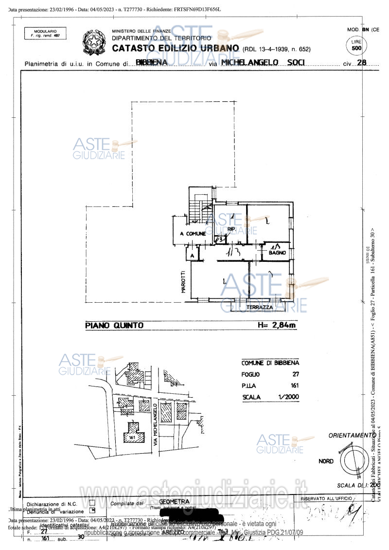 Planimetria del bene