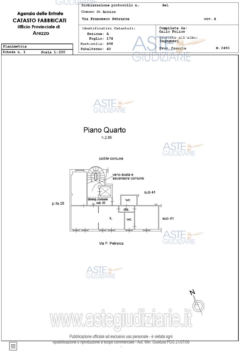 Planimetria del bene