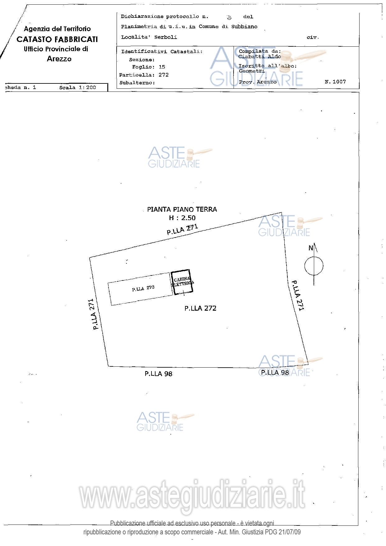 Planimetria del bene