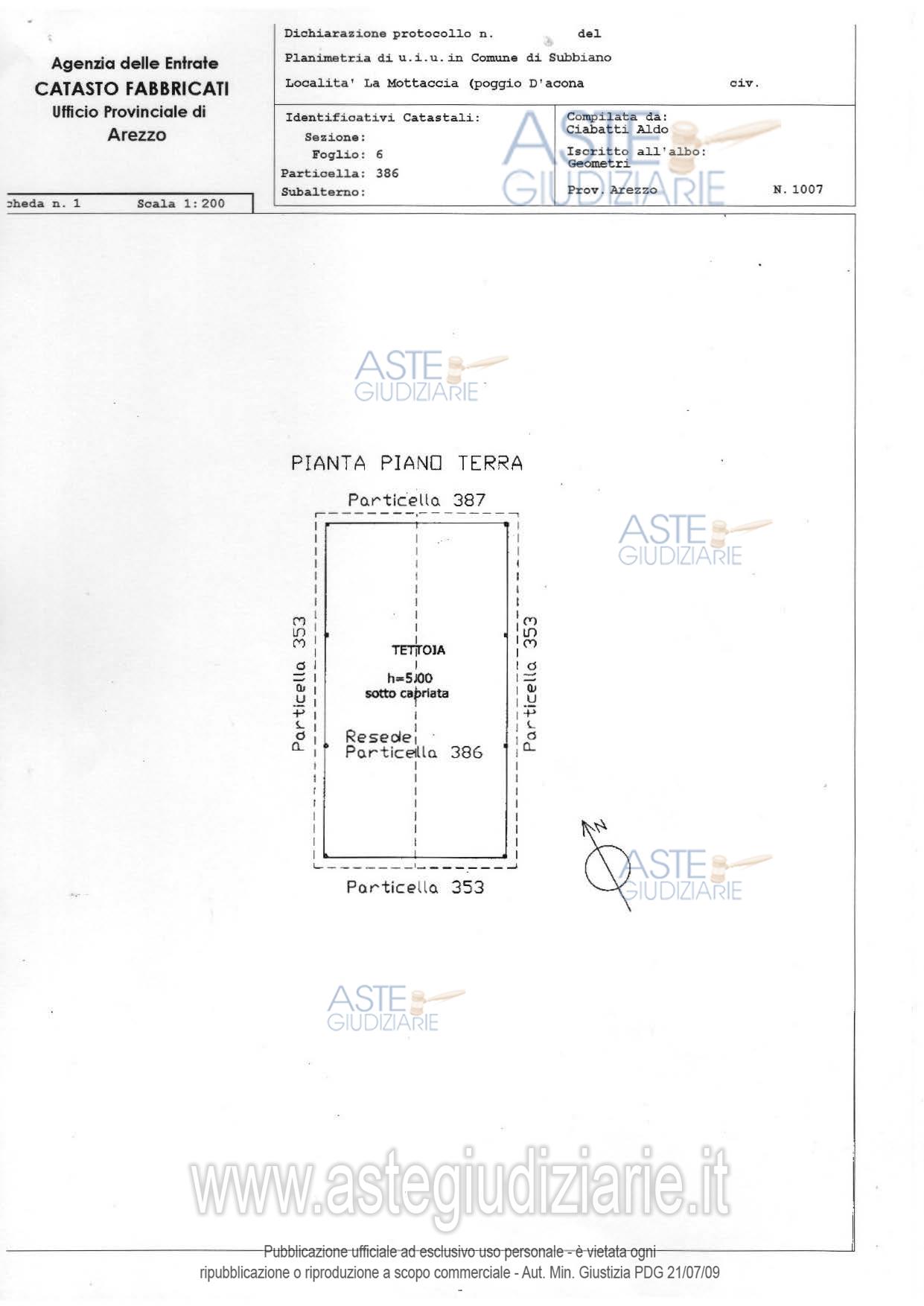 Planimetria del bene