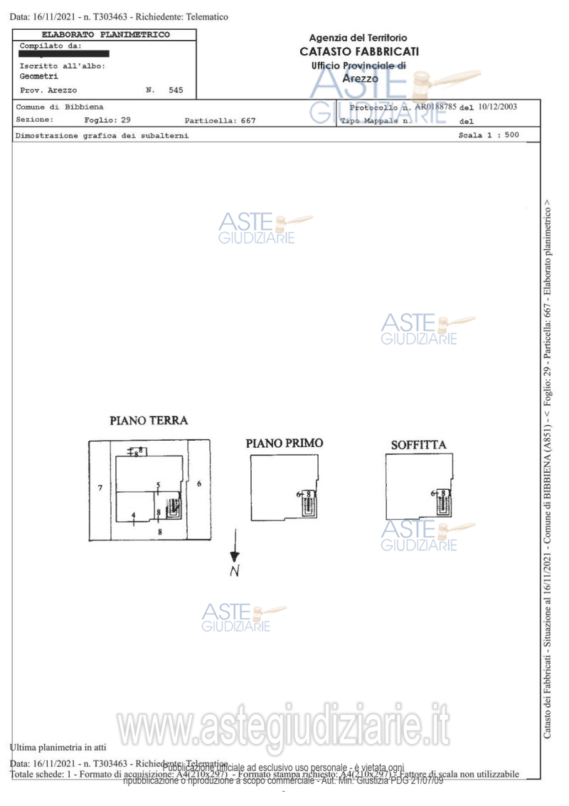 Planimetria del bene