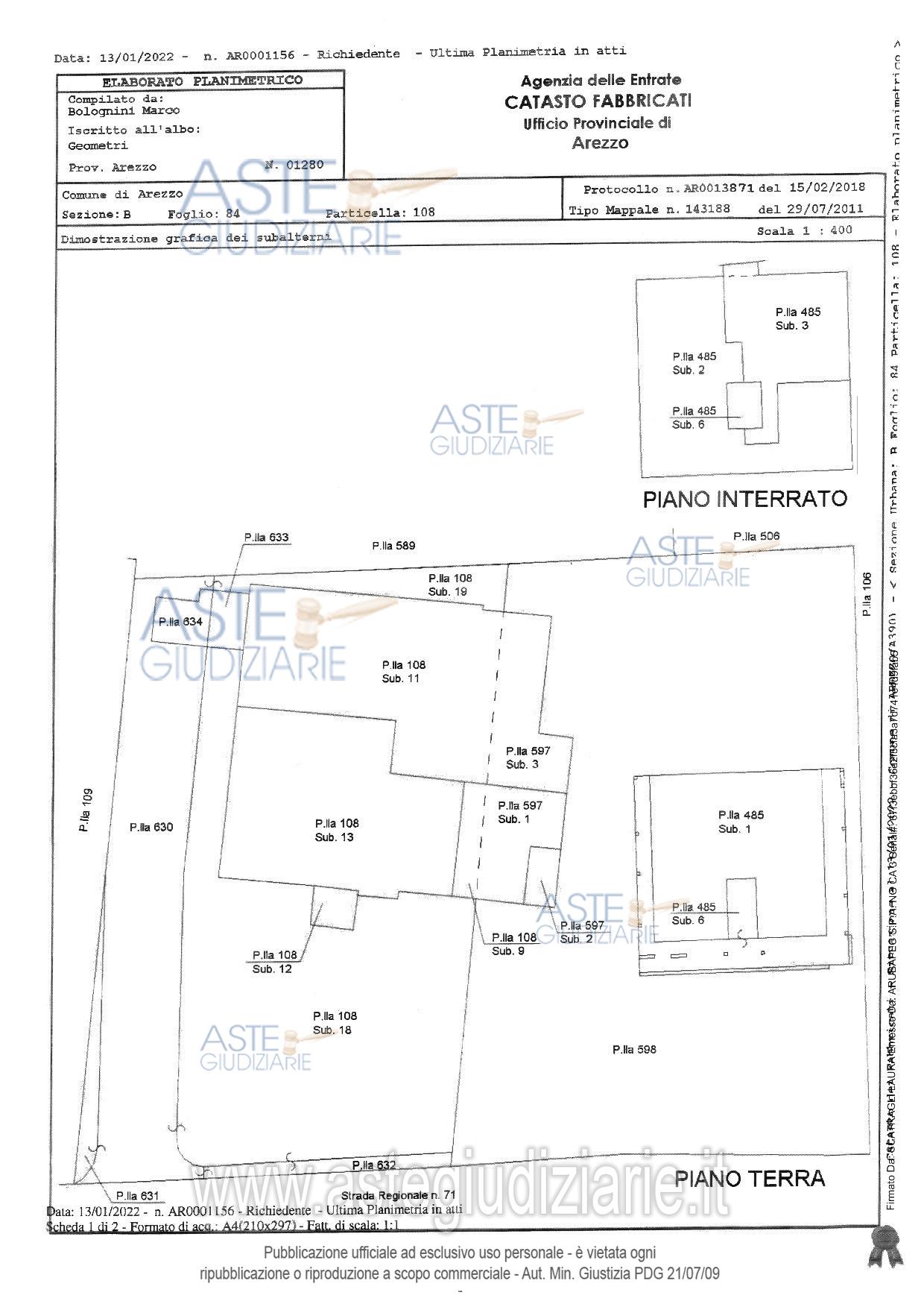 Planimetria del bene