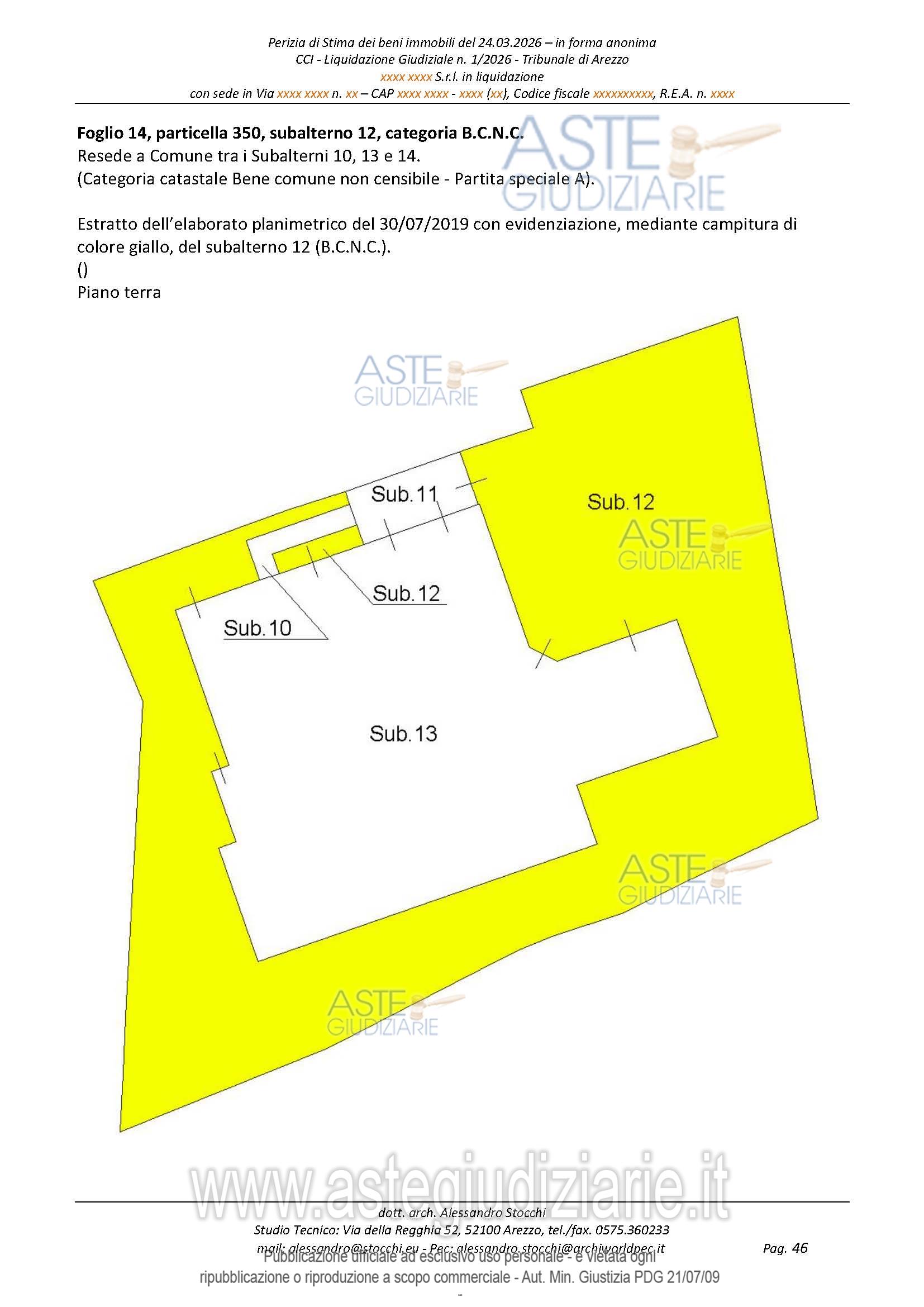 Planimetria del bene