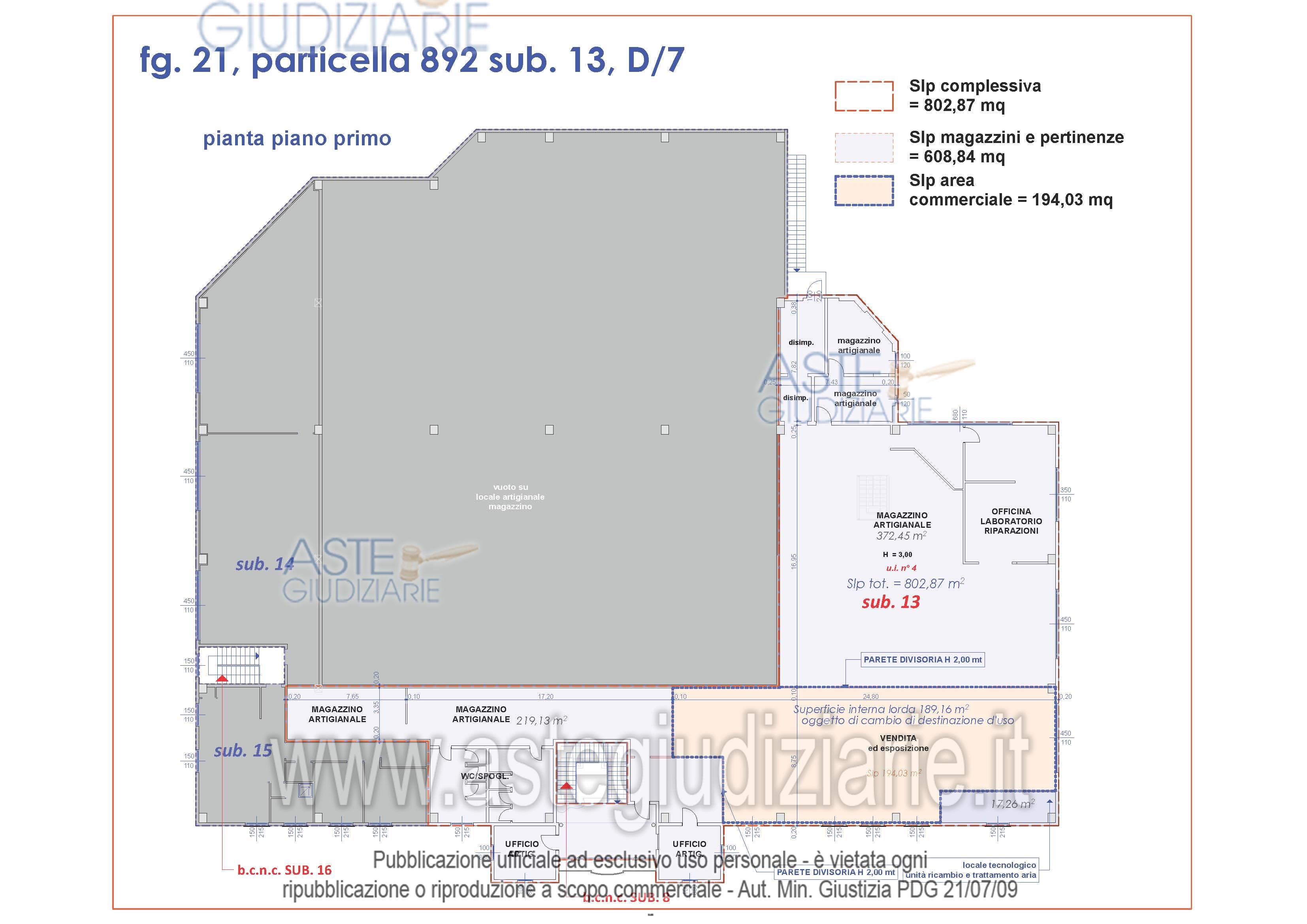 Planimetria del bene