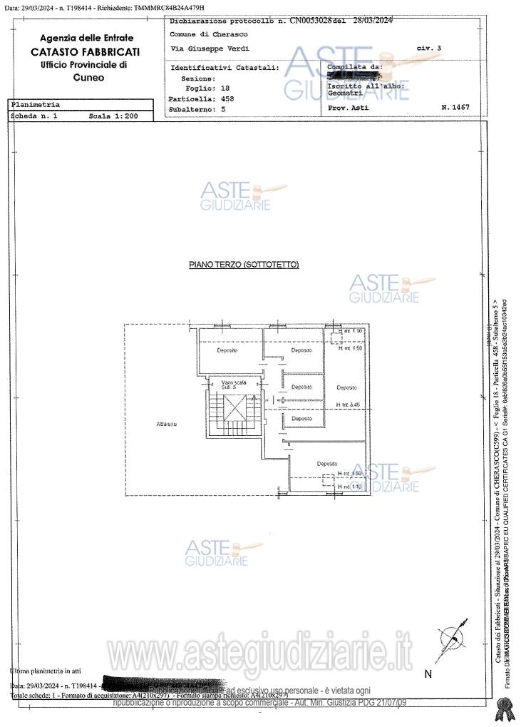 Planimetria del bene
