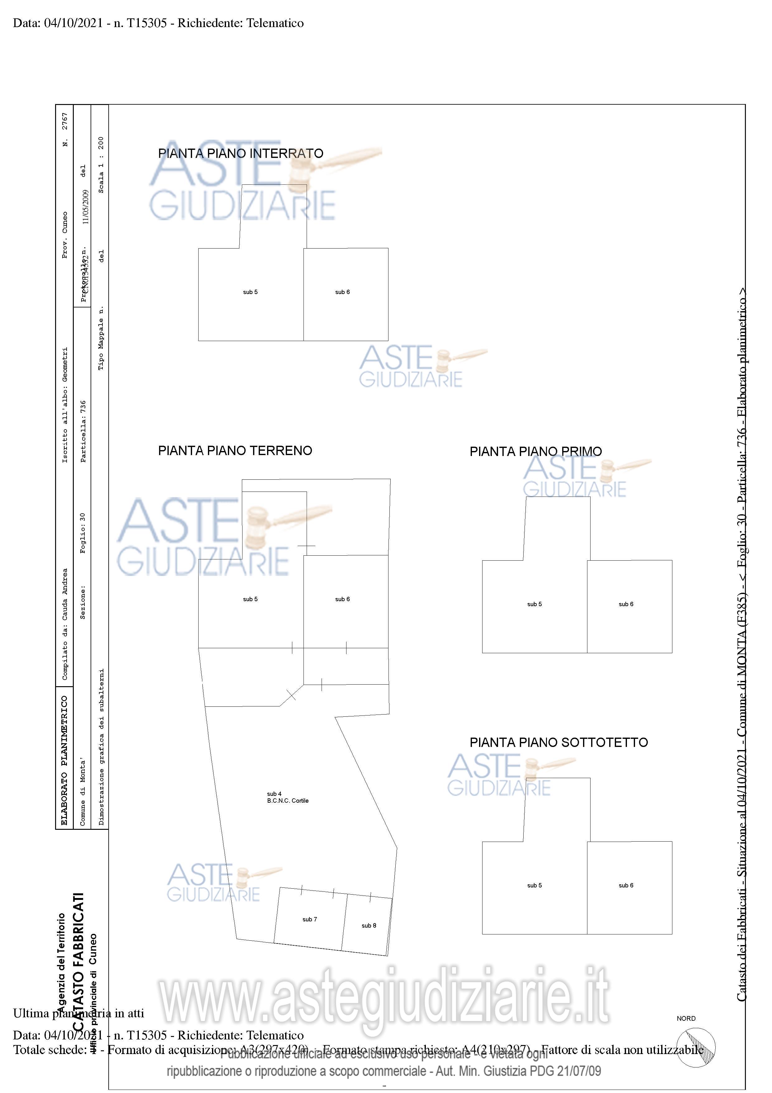 Planimetria del bene