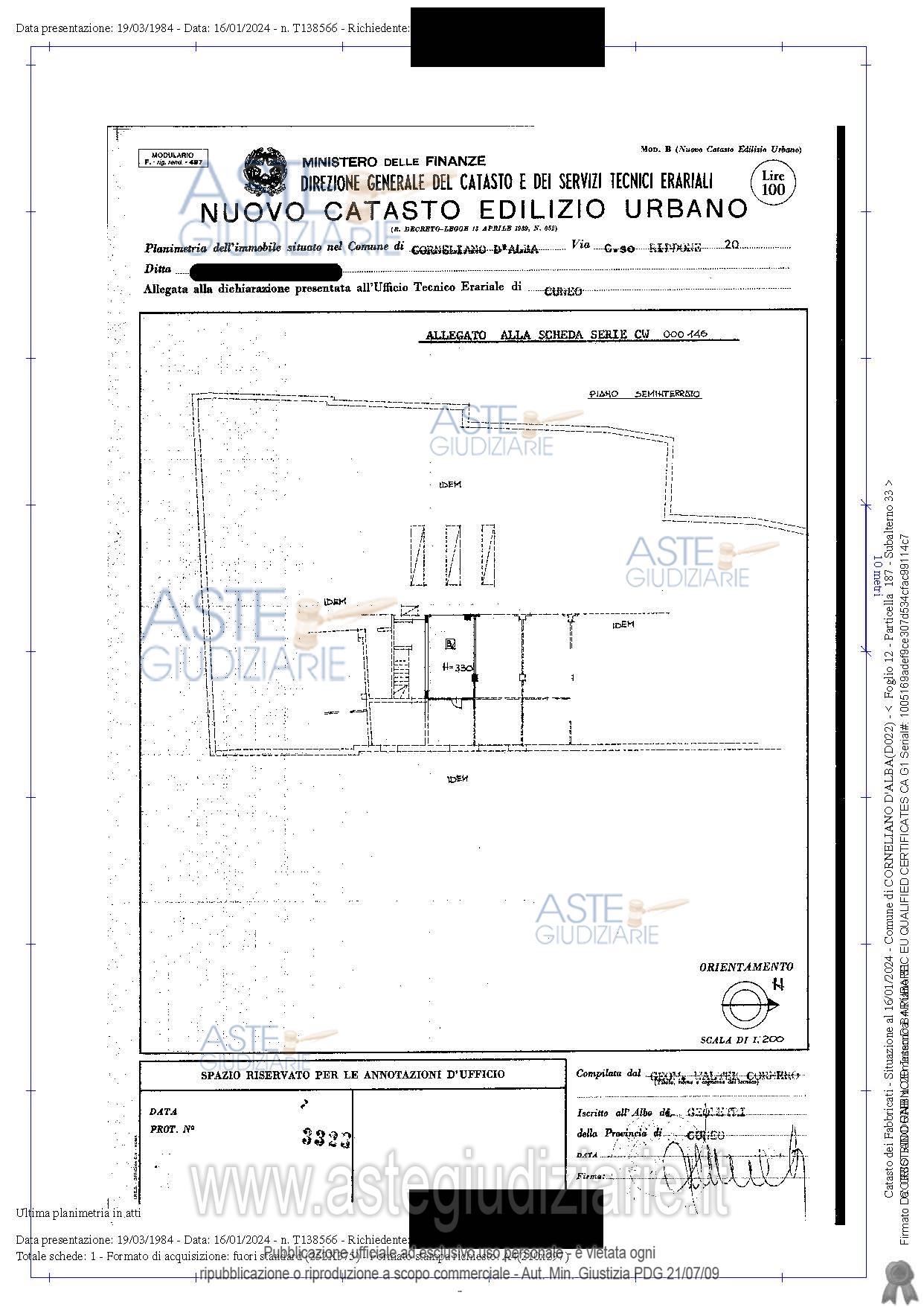 Planimetria del bene