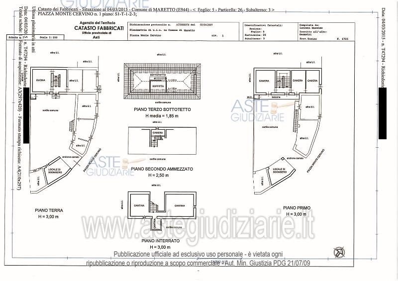 Planimetria del bene