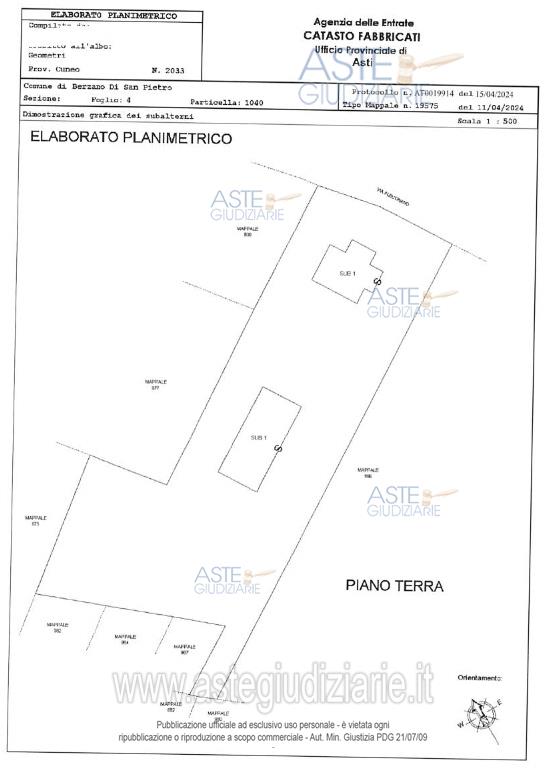 Planimetria del bene