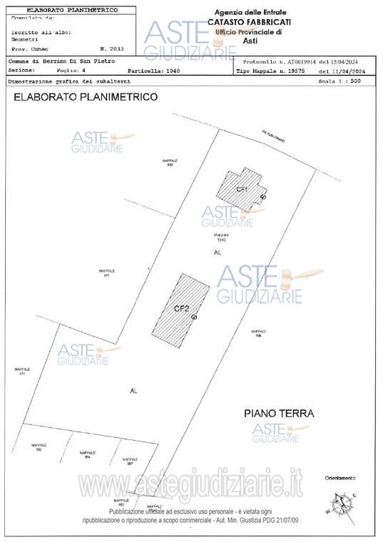Planimetria del bene