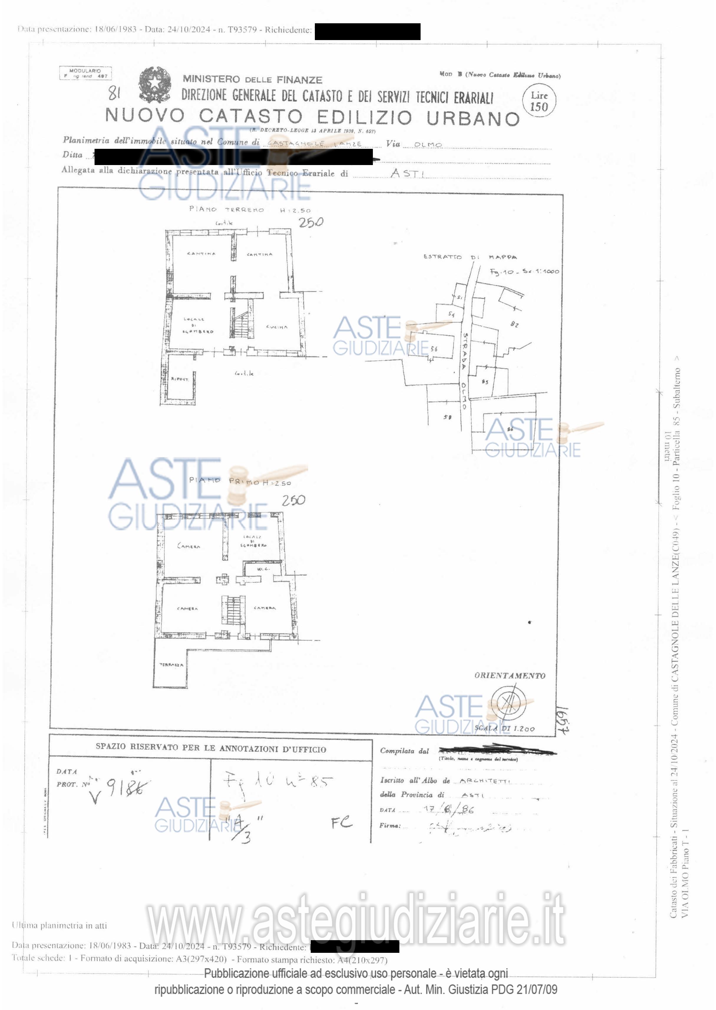 Planimetria del bene