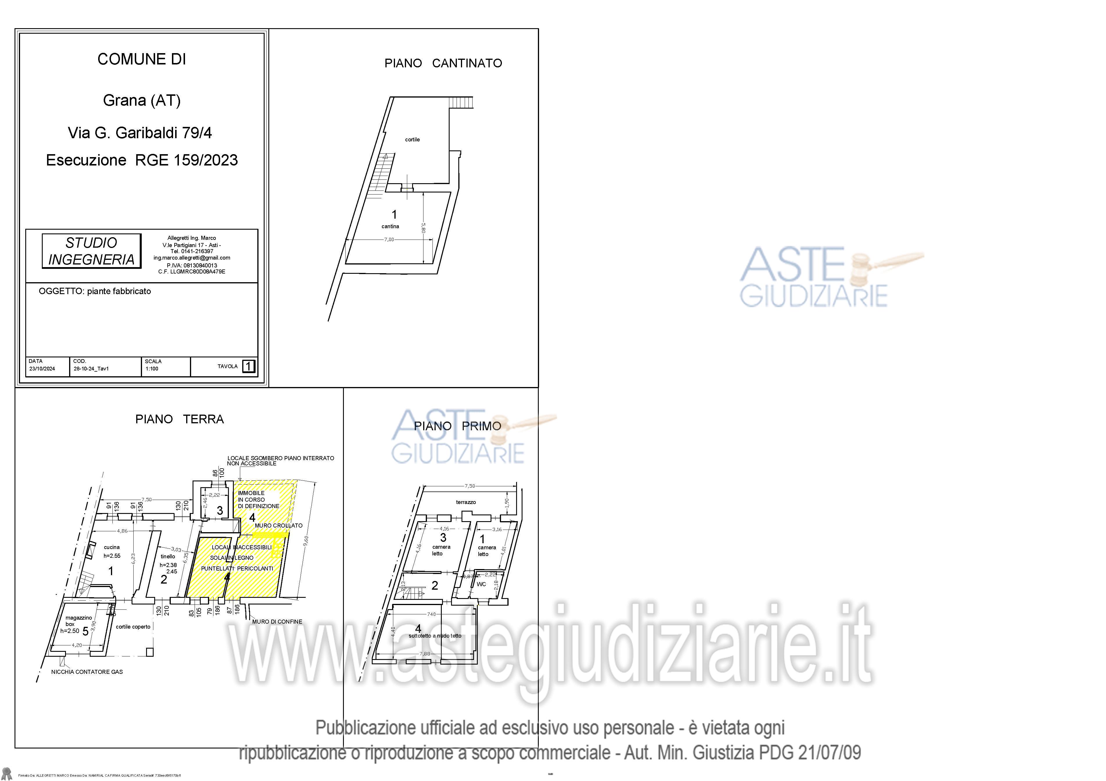 Planimetria del bene