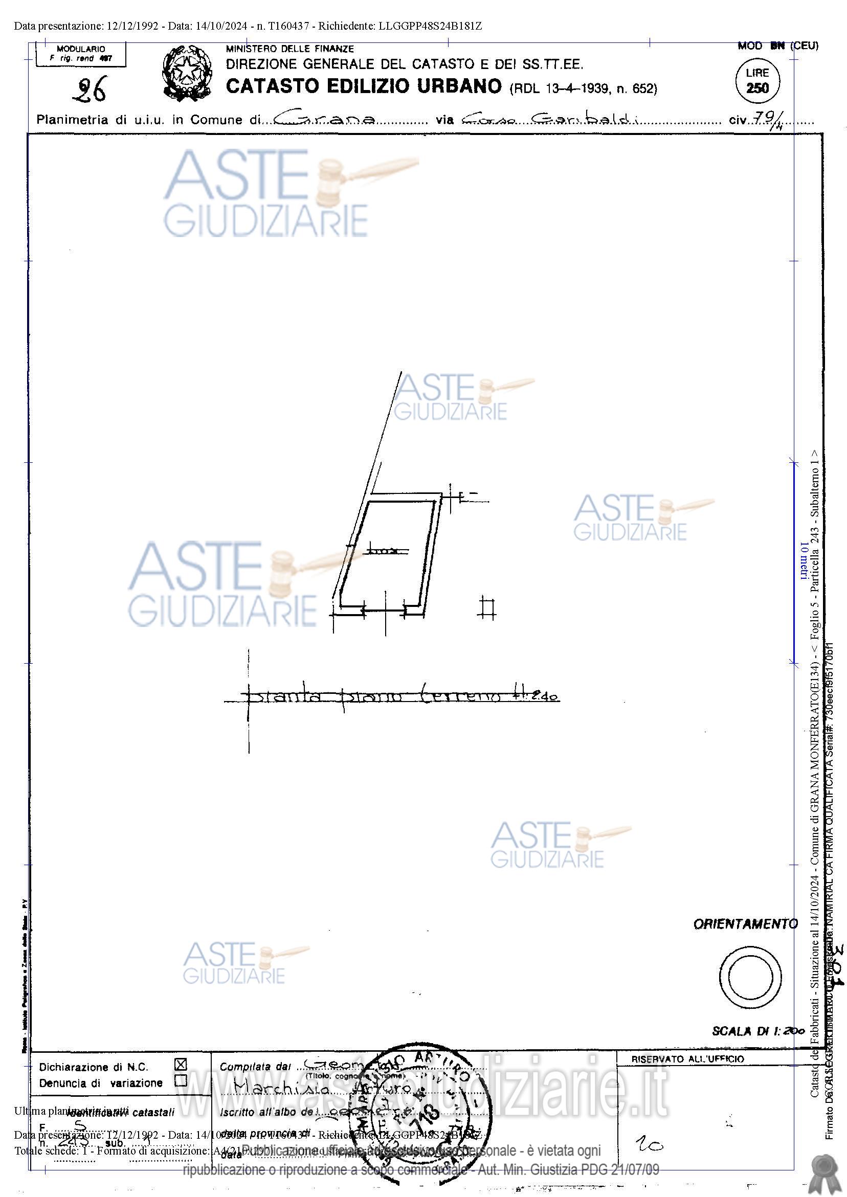 Planimetria del bene