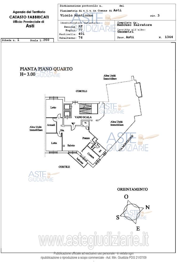 Planimetria del bene