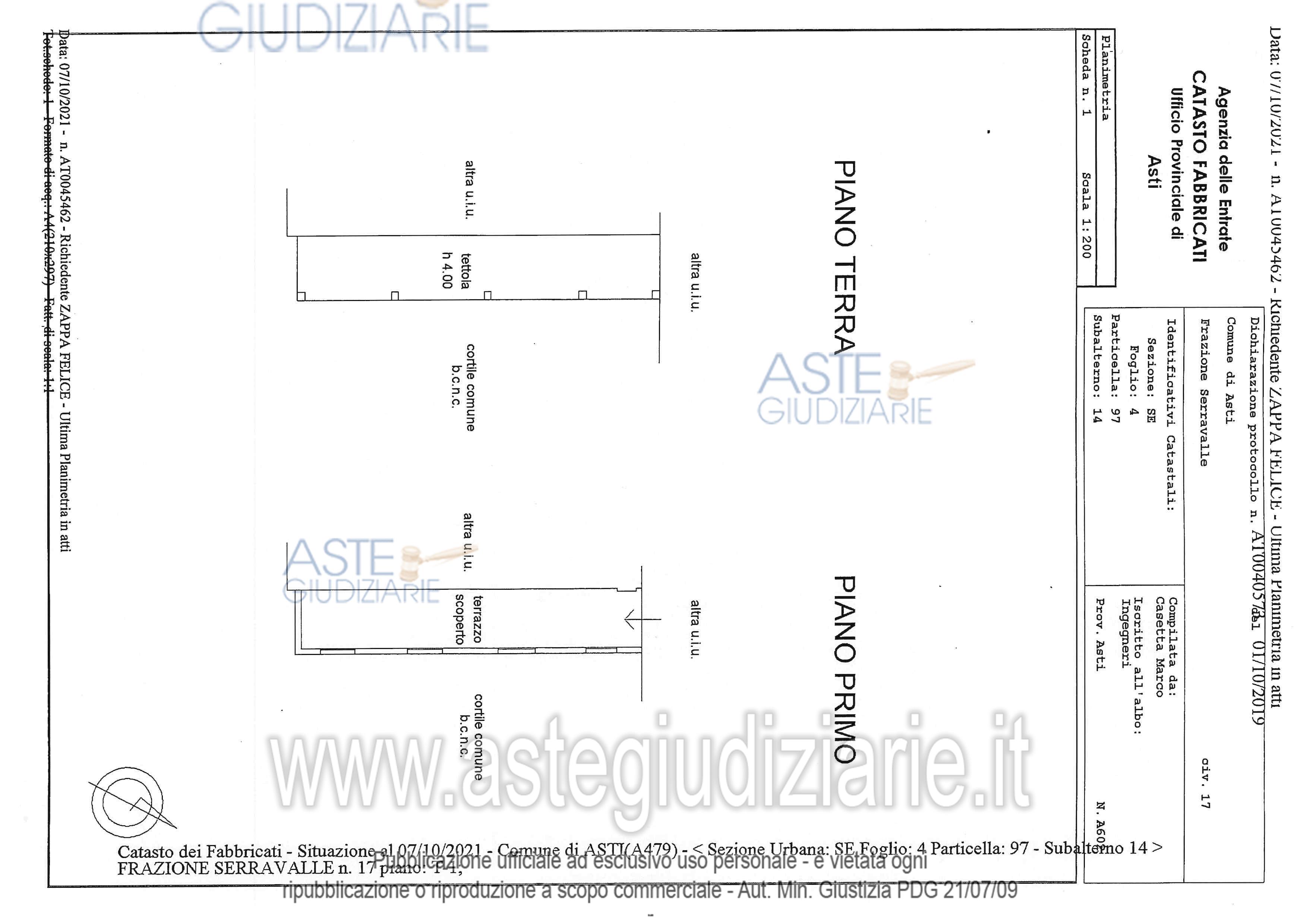 Planimetria del bene