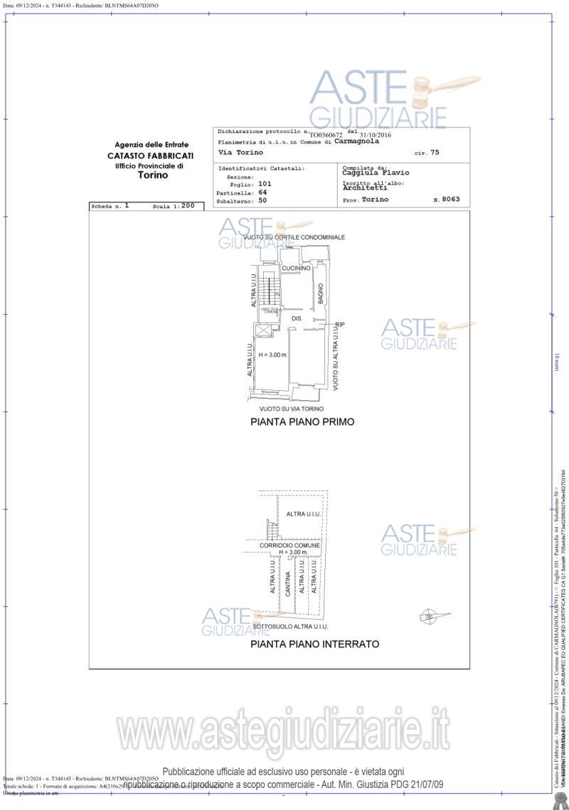 Planimetria del bene