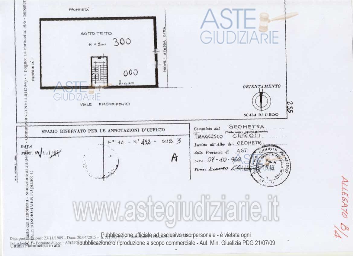 Planimetria del bene