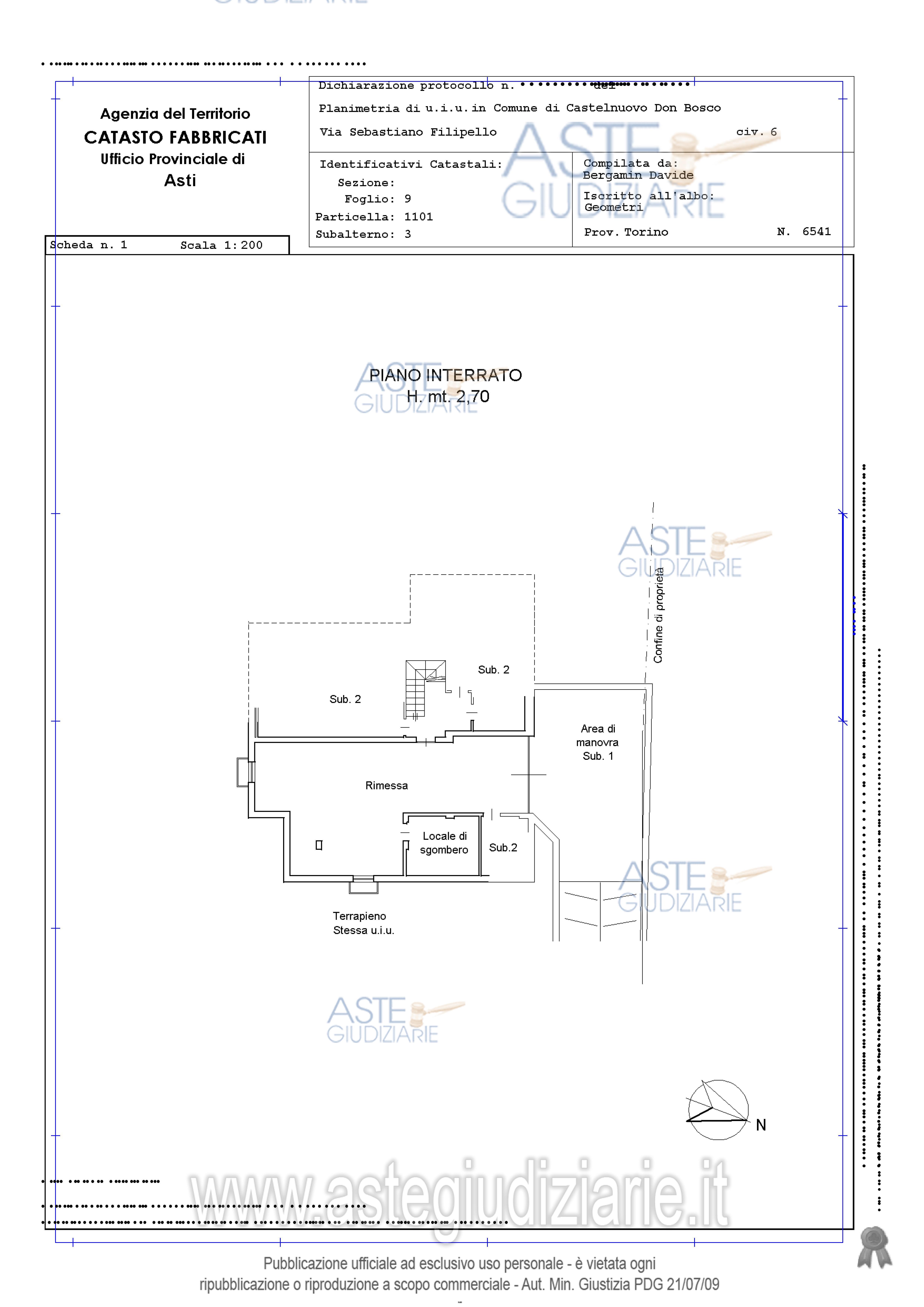 Planimetria del bene