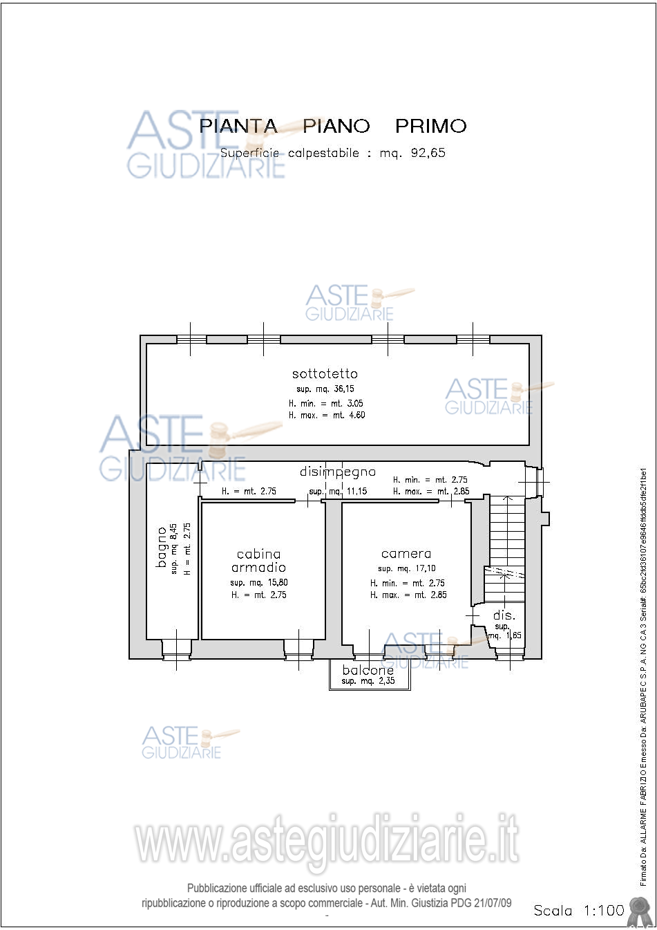 Planimetria del bene